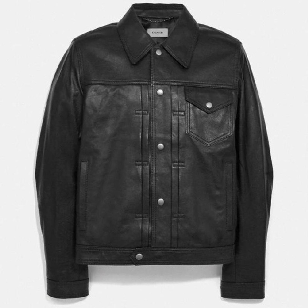 COACH Large SHEEP BLACK LEATHER JACKET